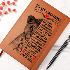 To My Daughter Lion Crown – Leather Journal