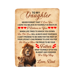 To My Daughter This Old Lion – Sherpa Fleece Blanket
