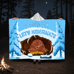Let's Hibernate – Hooded Sherpa Fleece Blanket